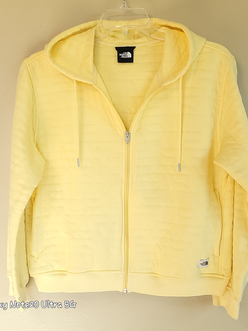 The North Face Longs Peak Quilted Full-Zip Hoodie Yellow P2P 22" Length 24"